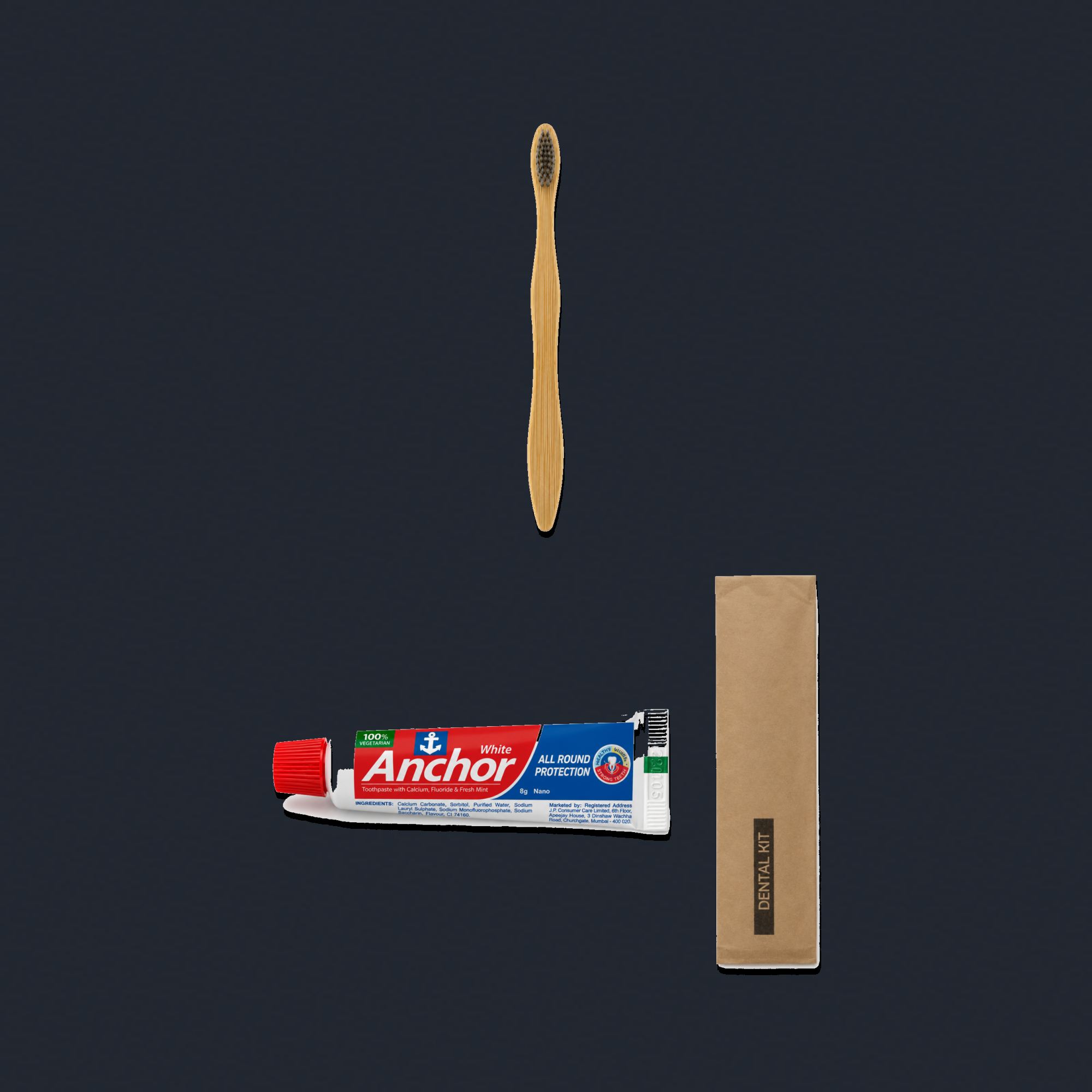 1 Bamboo Toothbrush + 1 Anchor Toothpaste with Dental Kit Pouch kit preview