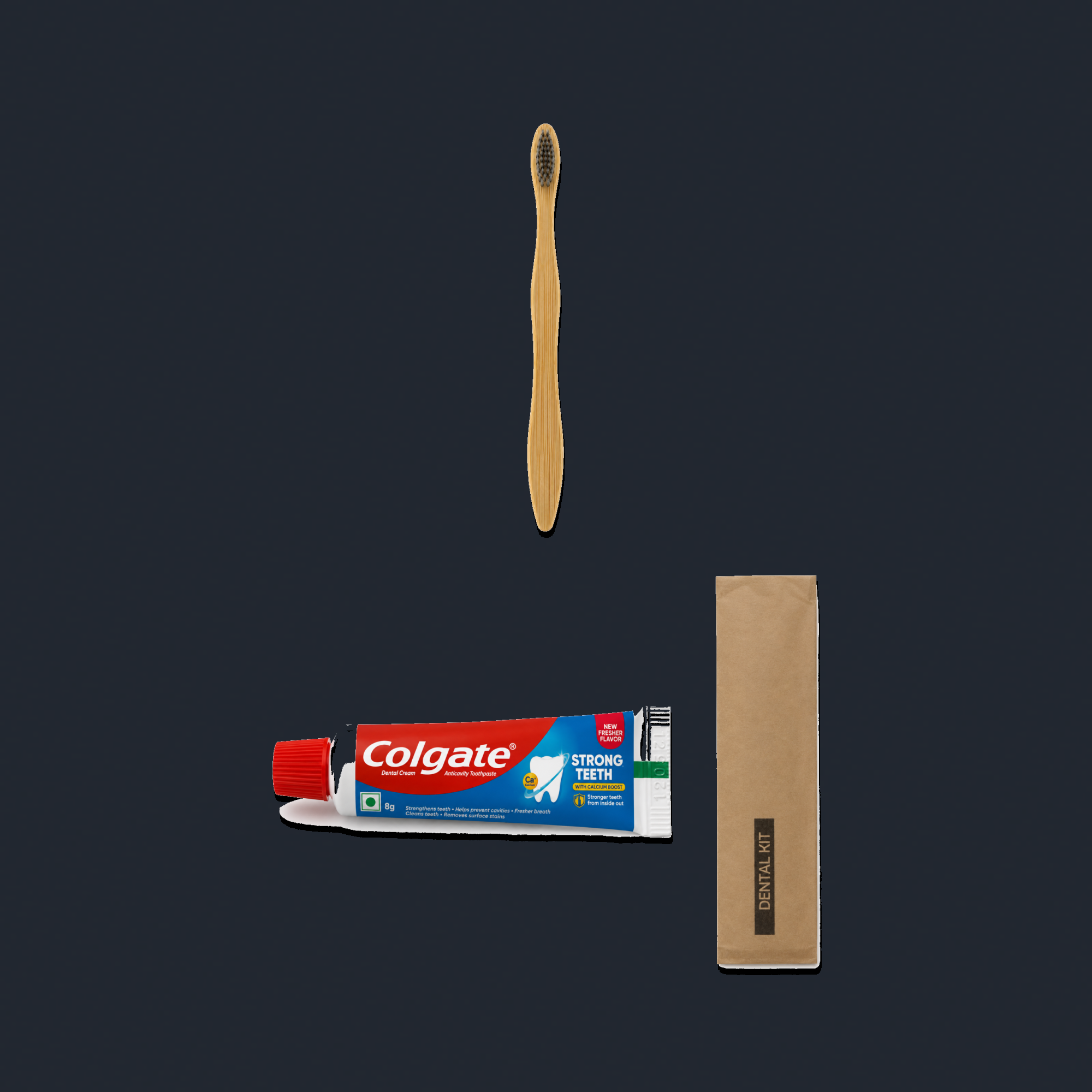 1 Bamboo Toothbrush + 1 Colgate Toothpaste with Dental Kit Pouch kit preview