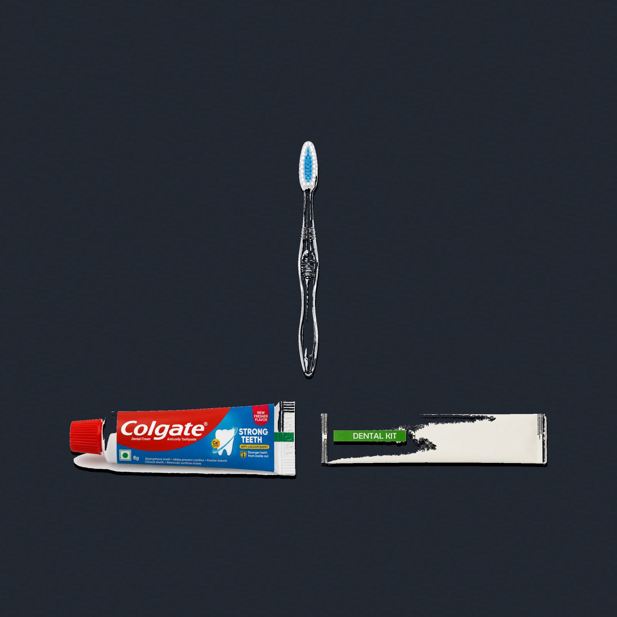 1 Crystal Toothbrush + 1 Colgate Toothpaste with Dental Kit Pouch kit preview