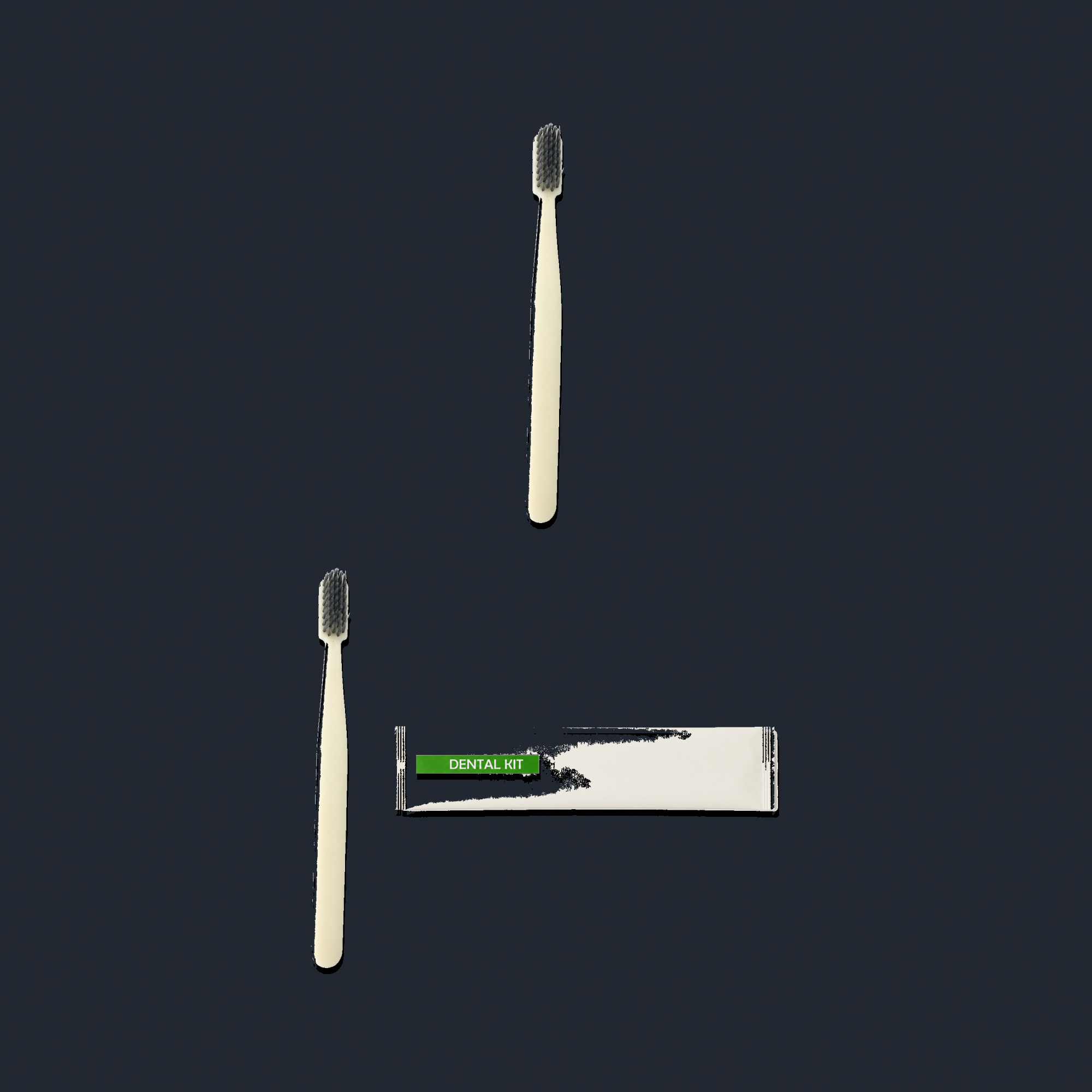 2 Corn Starch Toothbrushes with White Dental Kit Pouch kit preview