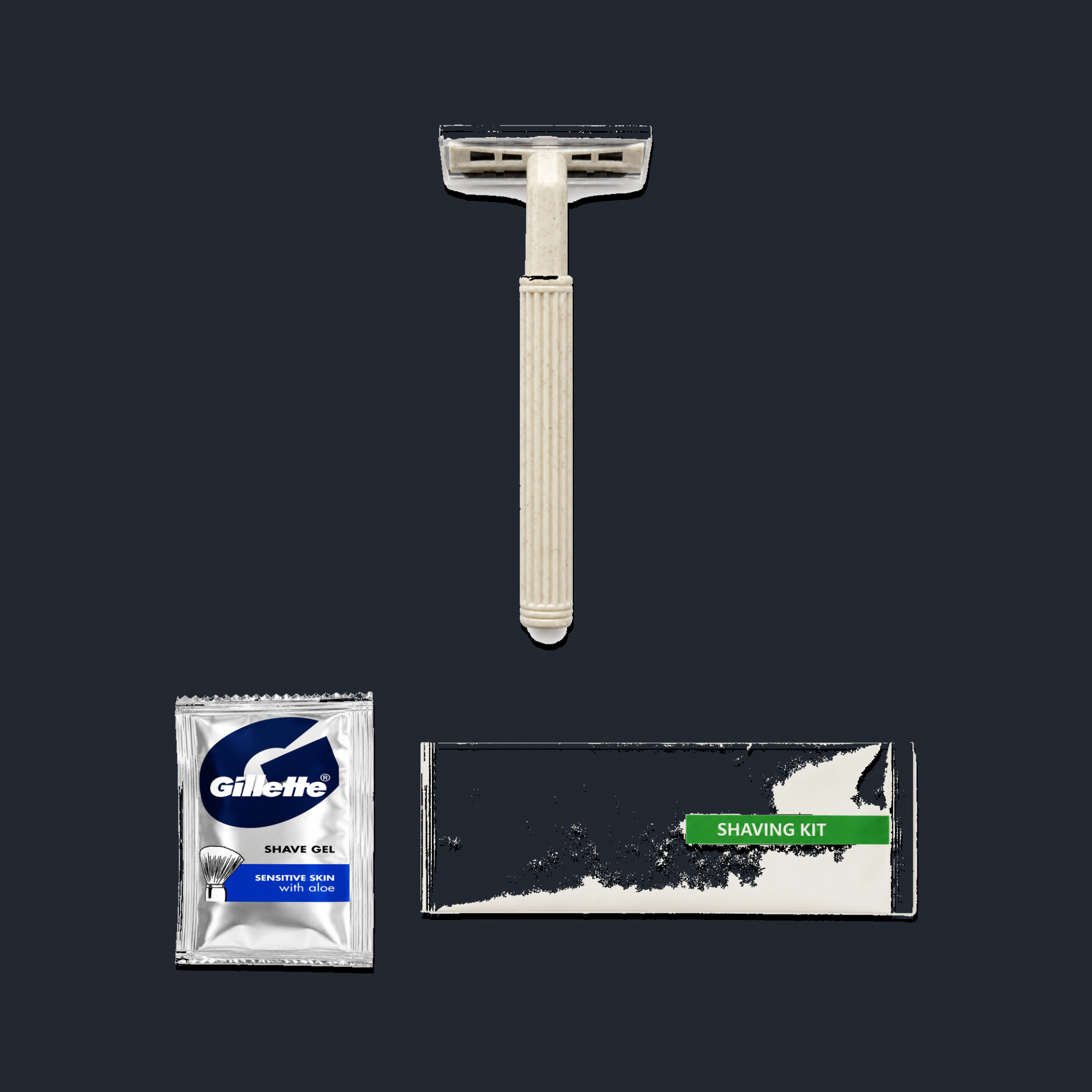 Wheat Straw Regular Shaving Razor + Glide Shaving Gel with Shaving Kit Pouch kit preview