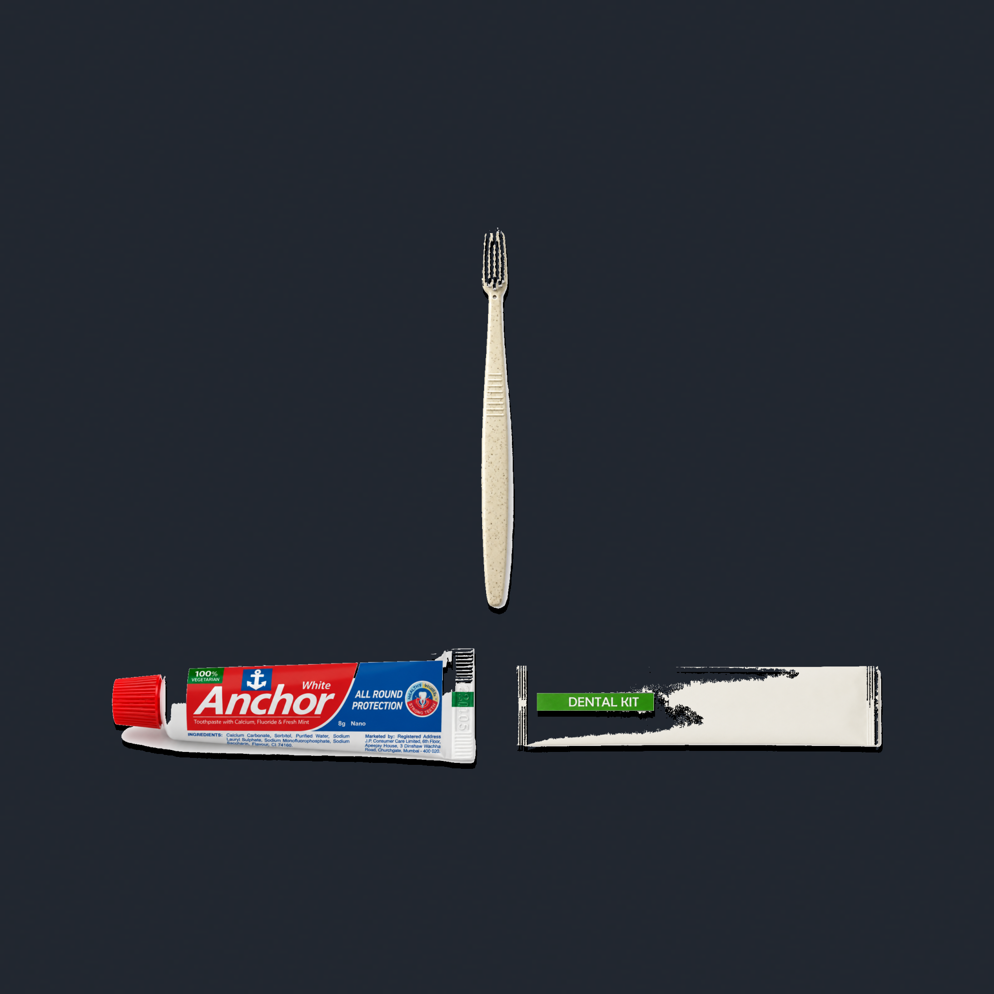Wheat Straw Toothbrush (White Bristles) with Colgate Dental Kit kit preview